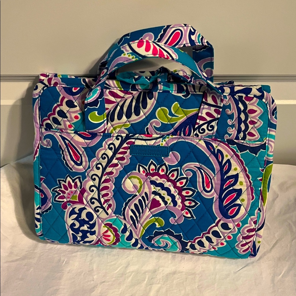 Vera Bradley Waikiki Paisley Hanging Travel Organizer Aqua purple multi